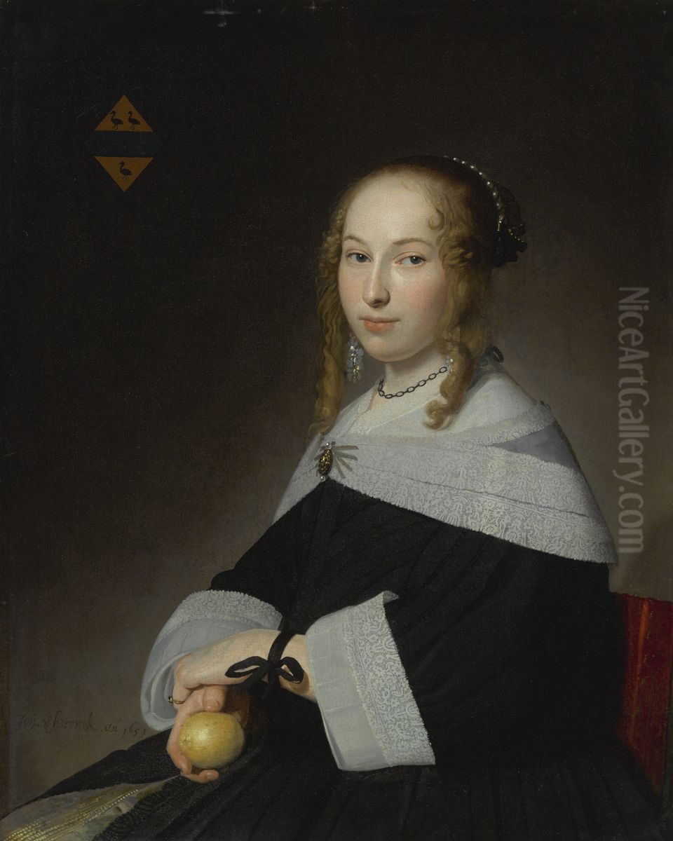 Portrait Of Margaretha Dicx (1634-1697) Oil Painting by Johannes Cornelisz Verspronck