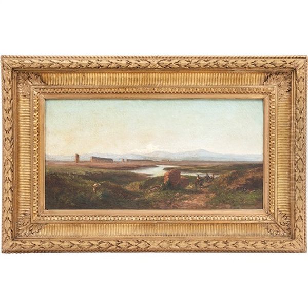 Paraje Con Acueducto Oil Painting by Achille Vertunni