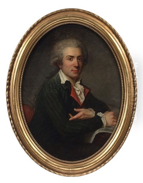 Portrait Presume Du Fils De L'artiste Oil Painting by Antoine Vestier