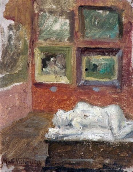 Interior Oil Painting by Miguel Carlos Victorica