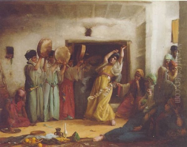 A Harem Dancer Oil Painting by Eugene Vincent Vidal