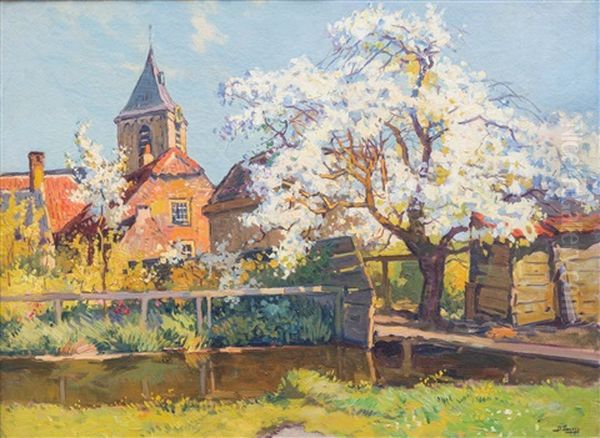 The Church Of Eijsden In Springtime Oil Painting by Bernard, Ben Viegers