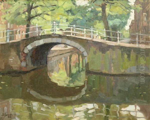 Stadsbrug In De Lente Oil Painting by Bernard, Ben Viegers