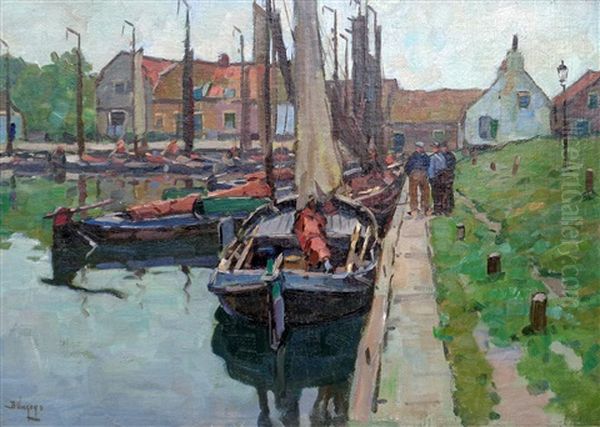The Harbor Of Elburg Oil Painting by Bernard, Ben Viegers