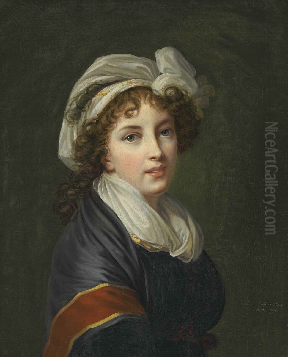 Portrait Of The Artist, Bust-length Oil Painting by Elisabeth Louise Vigee Le Brun