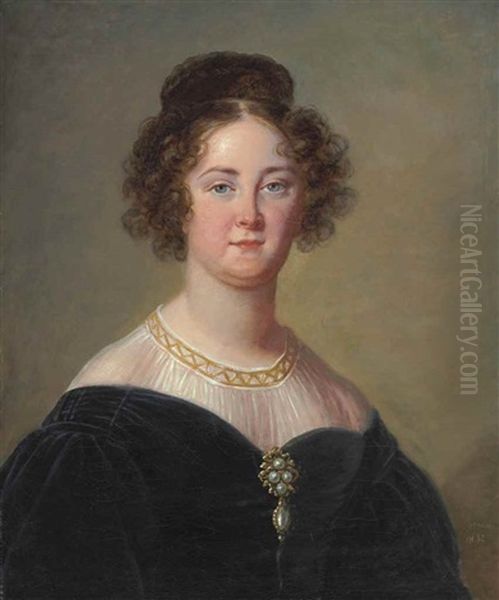 Portrait Of Madame Ditte, Half-length Oil Painting by Elisabeth Louise Vigee Le Brun