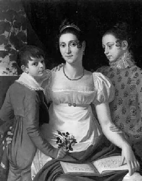 Portrait De Famille Oil Painting by Vignaud, Jean