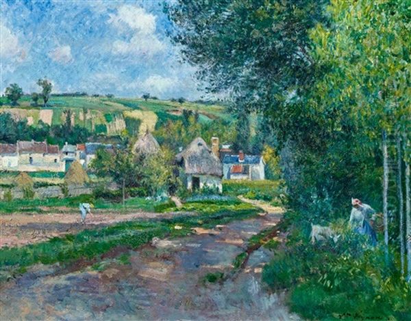 Blick Auf Auvers An Der Oise Oil Painting by Victor-Alfred-Paul Vignon