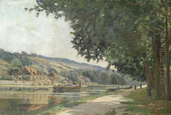 Bords De L'oise Dans Le Vexin Oil Painting by Victor-Alfred-Paul Vignon