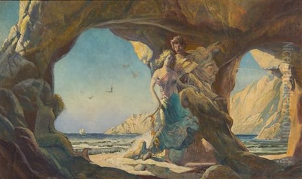 The Enchanted Cove, 1918 Oil Painting by Hernando Gonzallo Villa