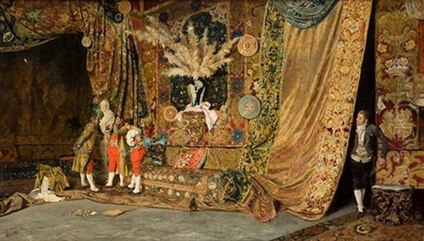 La Limpieza Del Salon Oil Painting by Jose Villegas y Cordero