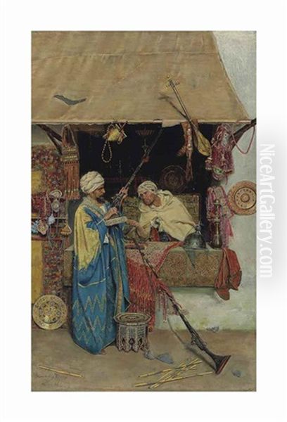 Inspecting The Snaphaunce Guns, Tunis Oil Painting by Ricardo Villegas Y Cordero