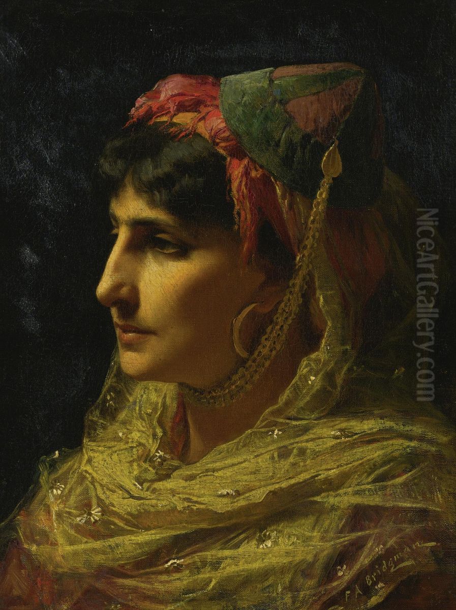 Portrait Of A Woman Oil Painting by Frederick Arthur Bridgman
