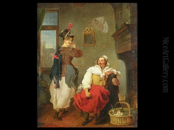 Die Komodianten Oil Painting by Bogdan Pavlovich Villevalde