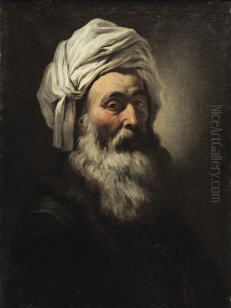 Portrait D'homme Au Turban Oil Painting by Francois Andre Vincent