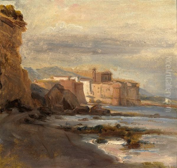 Circenses (the Circus Performers) Oil Painting by Auguste Jean Bapt. Vinchon