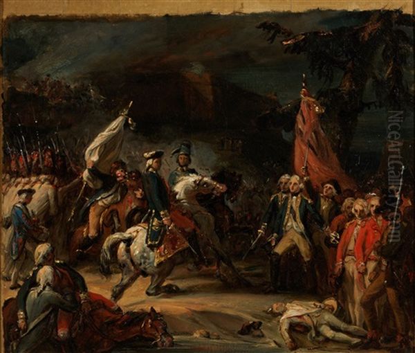 Circenses (the Circus Performers) Oil Painting by Auguste Jean Bapt. Vinchon