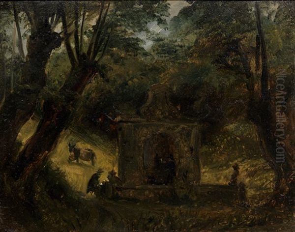 Circenses (the Circus Performers) Oil Painting by Auguste Jean Bapt. Vinchon