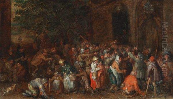 Feeding The Hungry Oil Painting by David Vinckboons I