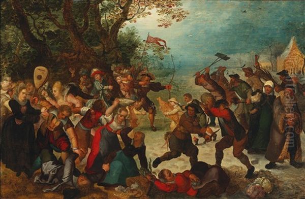 The Fight Between Winter And Summer Oil Painting by David Vinckboons I