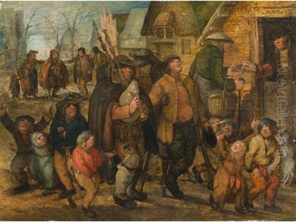 Niederlandische Genre-strassenszene Oil Painting by Johannes Vinckeboons