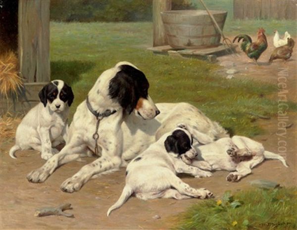 The Happy Family Oil Painting by Ejnar Vindfeldt