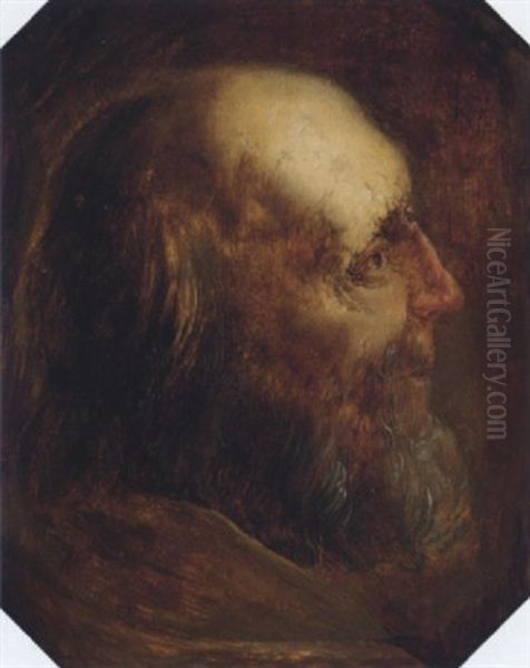 Head Of An Old Man In Profile Oil Painting by Jan van der Vinne the Elder