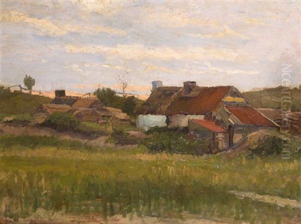 Landschaft Mit Bauerngehoft Oil Painting by Carl Vinnen