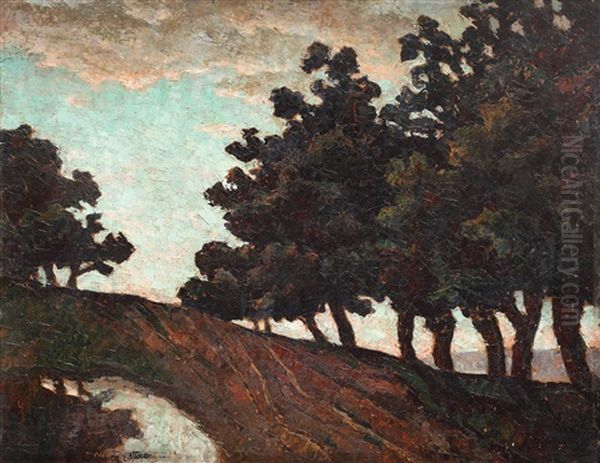 Drum La Apus Oil Painting by Leon Viorescu