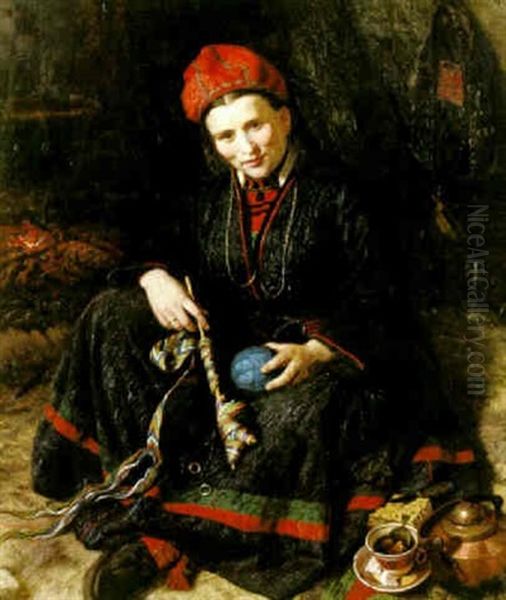 Sameflicka Oil Painting by Gottfrid Virgin