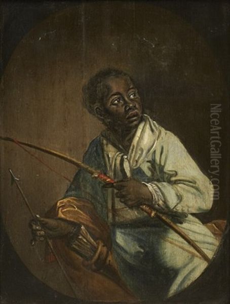 Morian Med Pil Och Bage Oil Painting by Cornelis Ii Visscher