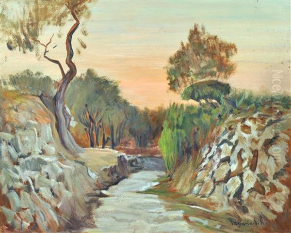 Paesaggio Alberato Oil Painting by Eugenio Viti