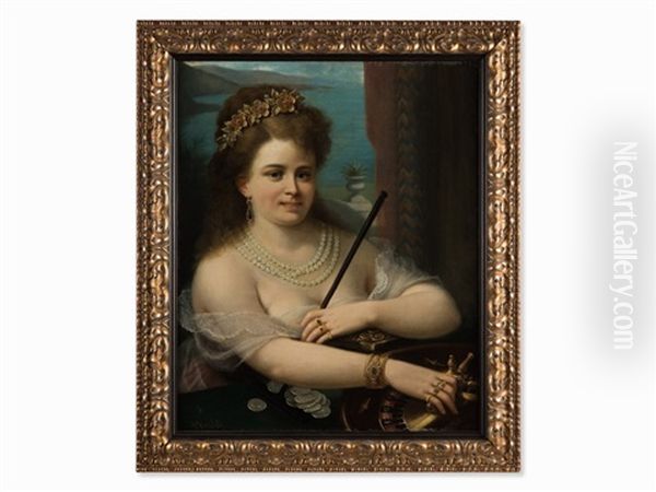 Welcome To Casino Of Cadiz Oil Painting by Juan Bautista Vivaldi