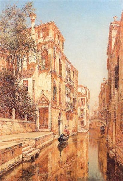 Venetian Canal Oil Painting by Calthea Campbell Vivian