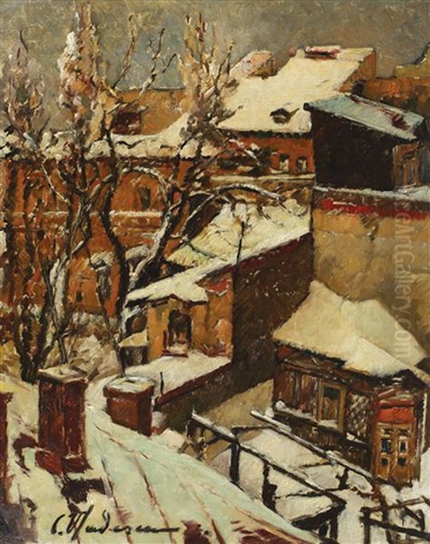 View From The Workshop Oil Painting by Constantin Vladescu