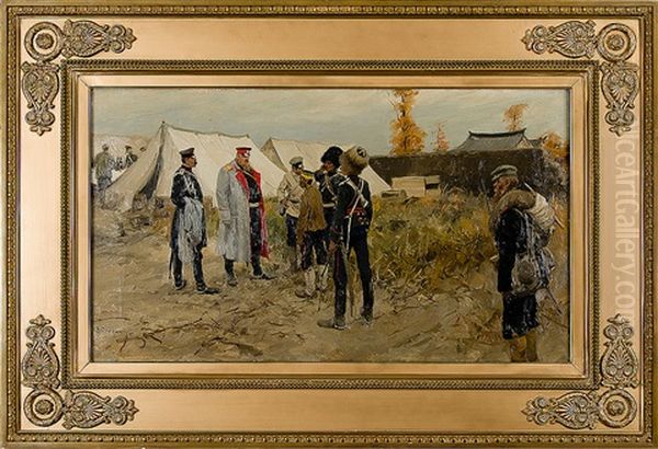 Scene From The Russo-japanese War Oil Painting by Ivan Alexeievitch Vladimirov
