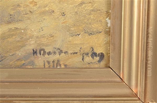 Cosaques A Cheval Traversant Un Village En Automne Oil Painting by Ivan Alexeievitch Vladimirov