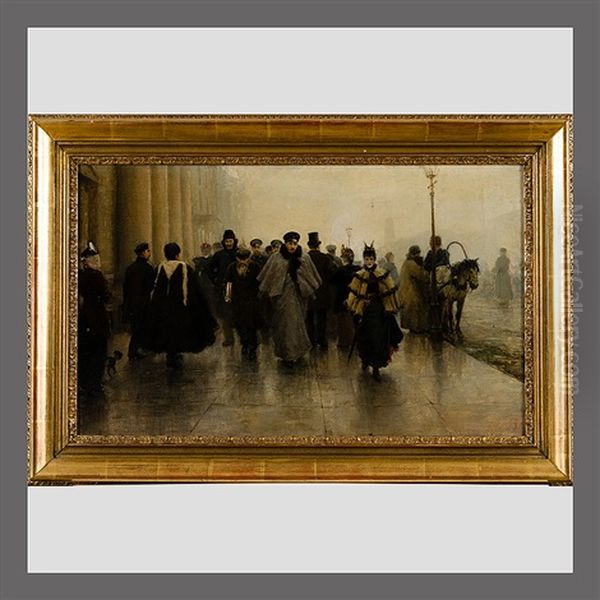 Nevski Prospect Oil Painting by Ivan Alexeievitch Vladimirov