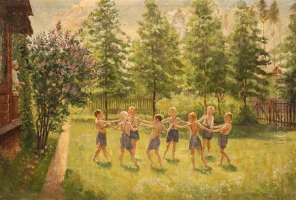 Round Dance, 1930 Oil Painting by Boris E. Vladimirsky