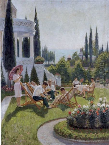 In The Crimea Oil Painting by Boris E. Vladimirsky