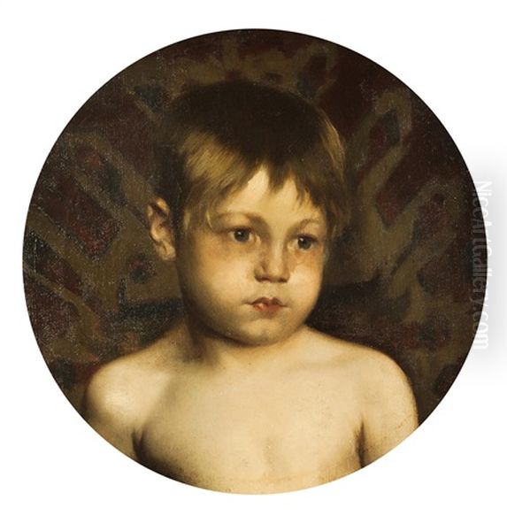 Kopf Eines Jungen Oil Painting by Augustin Vlcek