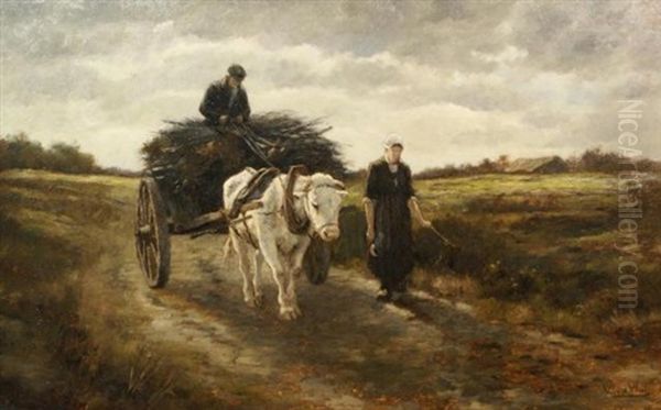 Boerengezin Met Kar Oil Painting by Willem van der Vliet