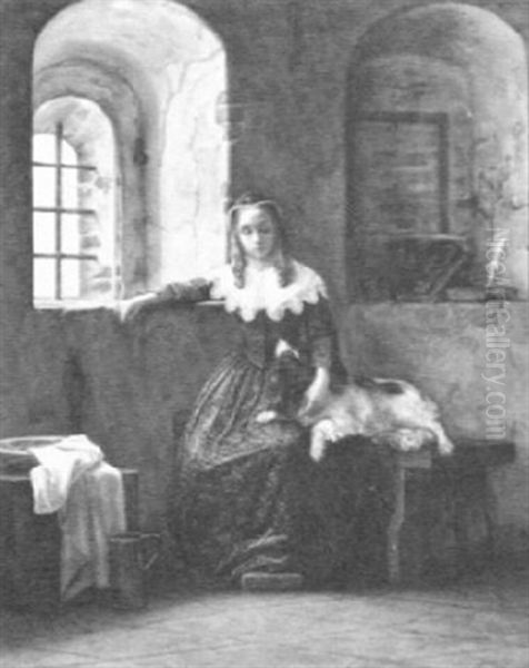 Woman By The Window Oil Painting by Christian Rudolph Vogelsang