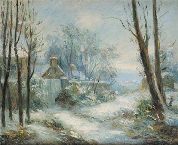 Paysage Enneige Oil Painting by Paul Vogler