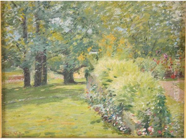 Summer Garden Oil Painting by Louis Charles Vogt