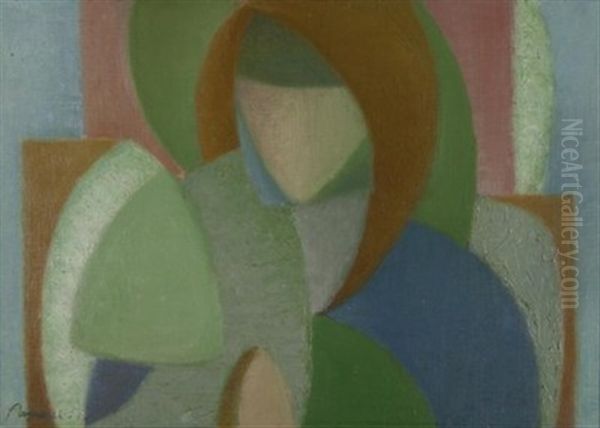 Brustbild Einer Frau Oil Painting by Josef Vohrabel