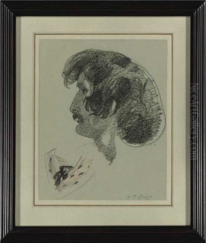 Study Of A Male Head In Profile Oil Painting by Henry Perronet Briggs