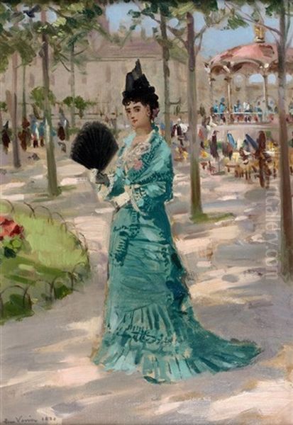 Musique A La Pepiniere De Nancy Oil Painting by Leon Joseph Voirin