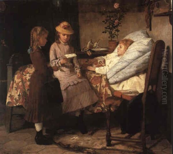 Der Krankenbesuch Oil Painting by Antonie Volkmar