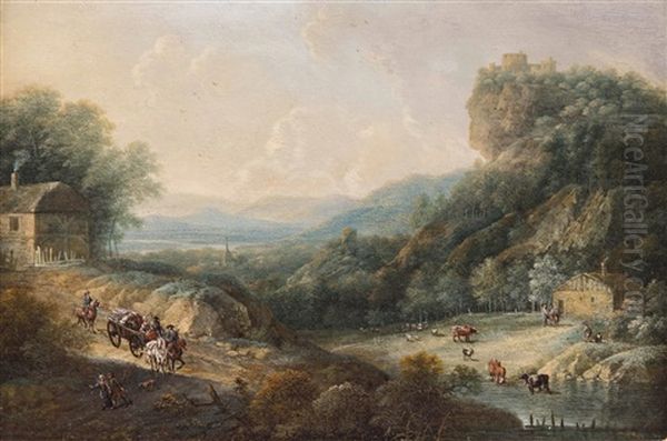 Pentants Oil Painting by Johann Christian Vollerdt or Vollaert